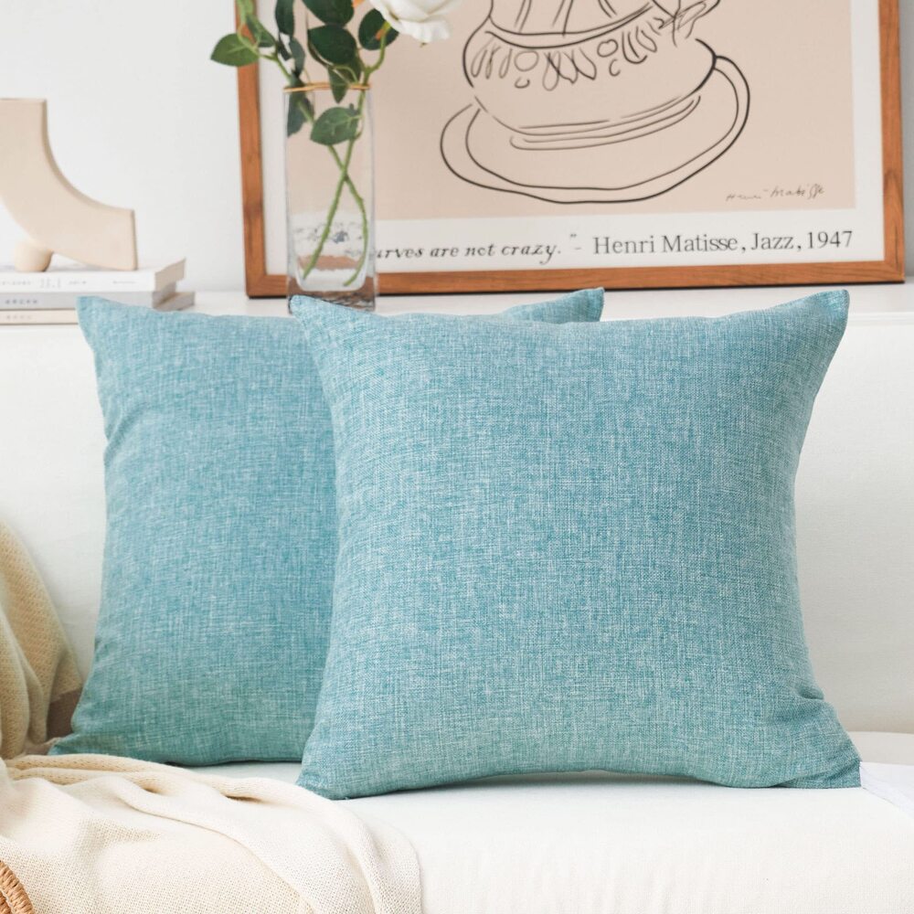 7863 24 x 24 Throw Pillow Covers Faux Linen Euro Pillow Cover Cushion